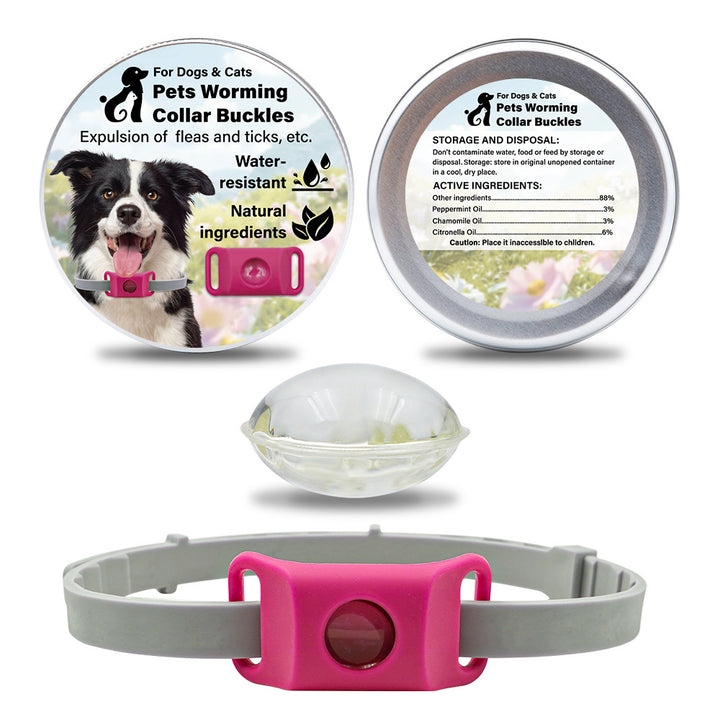 All-natural Silicone Collar for Cats and Dogs with 2 Capsules, Featuring Plant-based Extract for Pest Control