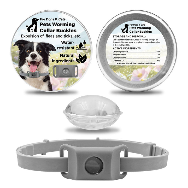 All-natural Silicone Collar for Cats and Dogs with 2 Capsules, Featuring Plant-based Extract for Pest Control