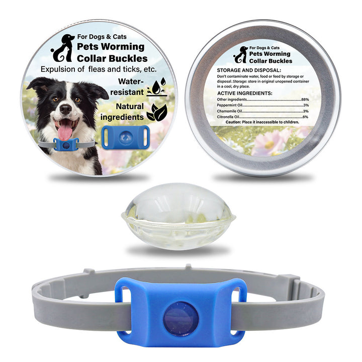 All-natural Silicone Collar for Cats and Dogs with 2 Capsules, Featuring Plant-based Extract for Pest Control