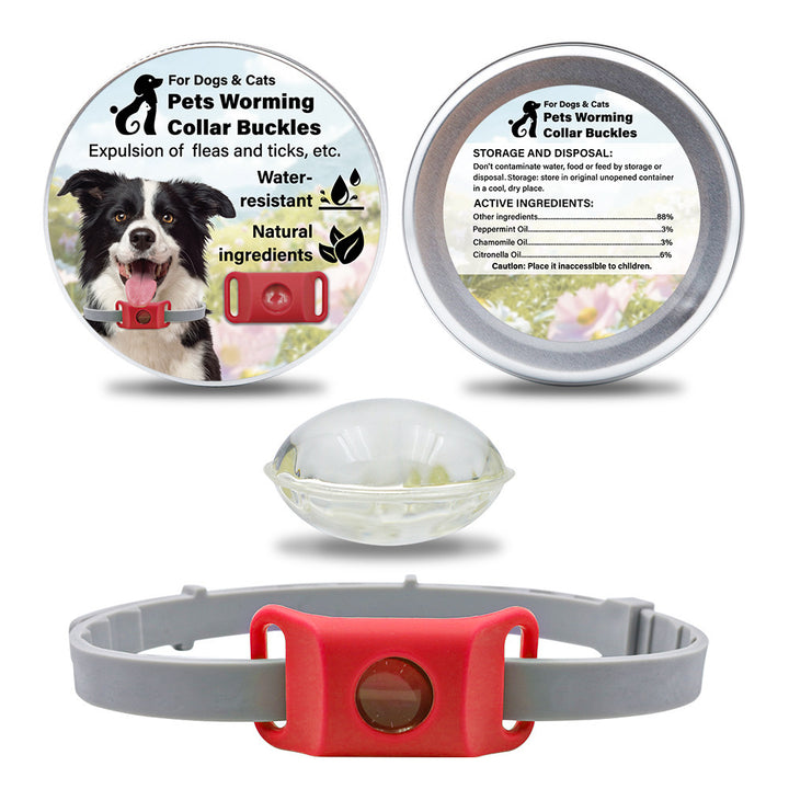 All-natural Silicone Collar for Cats and Dogs with 2 Capsules, Featuring Plant-based Extract for Pest Control