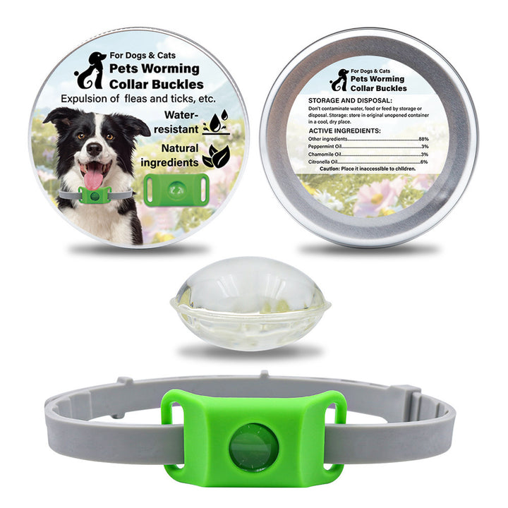 All-natural Silicone Collar for Cats and Dogs with 2 Capsules, Featuring Plant-based Extract for Pest Control