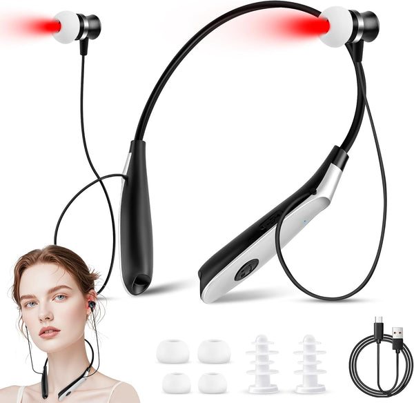 650nm Nose and Ear Red Light Therapy Device - 2 in 1 Red Light Therapy for Ears Tinnitus, Portable Neck Hanging, Red Light Therapy Tinnitus