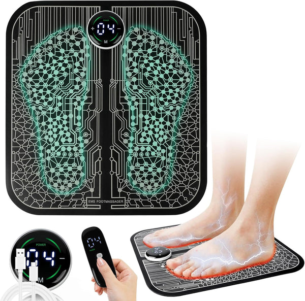 EMS Foot Massager for Neuropathy, Sport Muscle Stimulator for Circulation, Pain Relief, 10 Modes