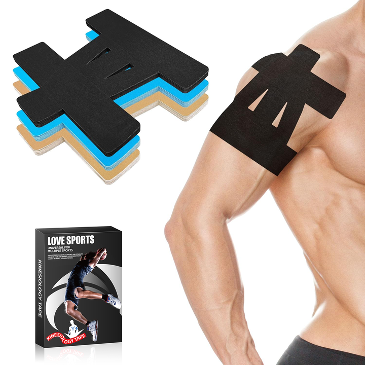 Precut Kinesiology Tape for Shoulder – 15 PCS Shoulder Tape for Pain Relief & Support