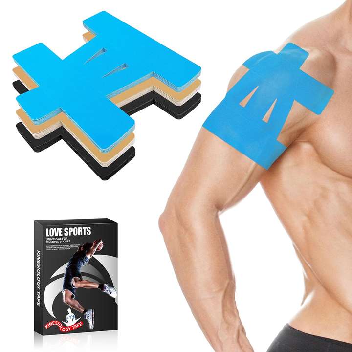 Precut Kinesiology Tape for Shoulder – 15 PCS Shoulder Tape for Pain Relief & Support