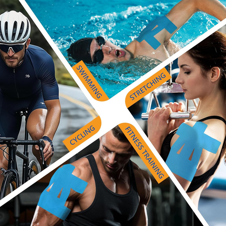 Precut Kinesiology Tape for Shoulder – 15 PCS Shoulder Tape for Pain Relief & Support
