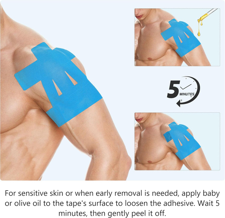 Precut Kinesiology Tape for Shoulder – 15 PCS Shoulder Tape for Pain Relief & Support