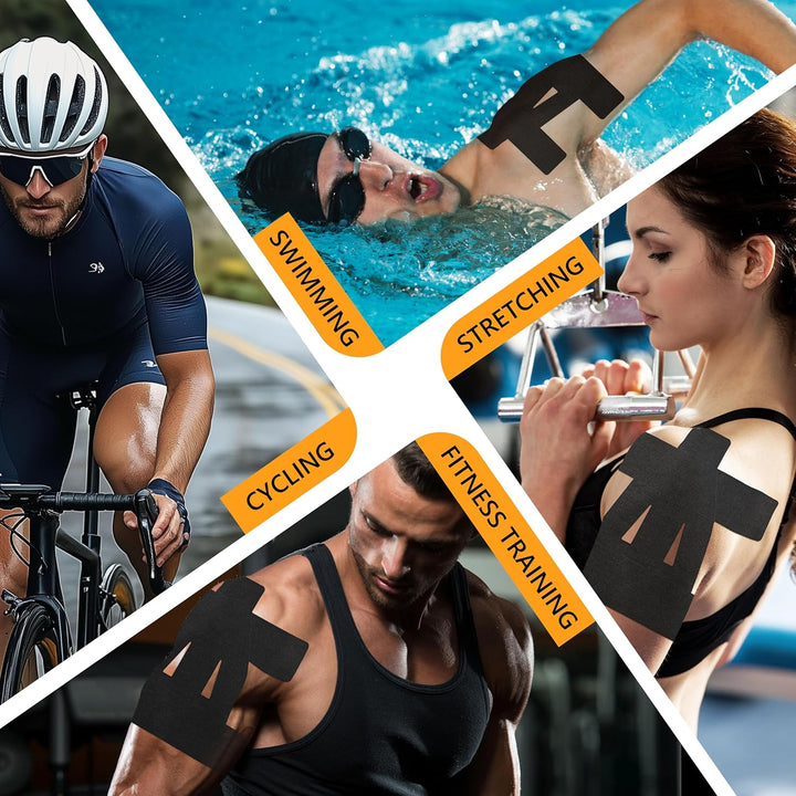 Precut Kinesiology Tape for Shoulder – 15 PCS Shoulder Tape for Pain Relief & Support