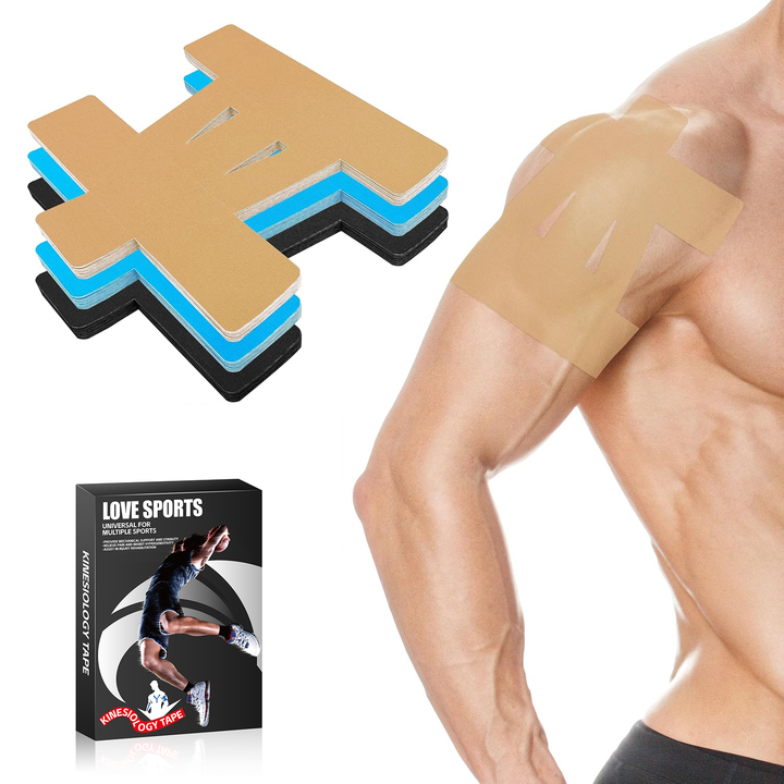 Precut Kinesiology Tape for Shoulder – 15 PCS Shoulder Tape for Pain Relief & Support