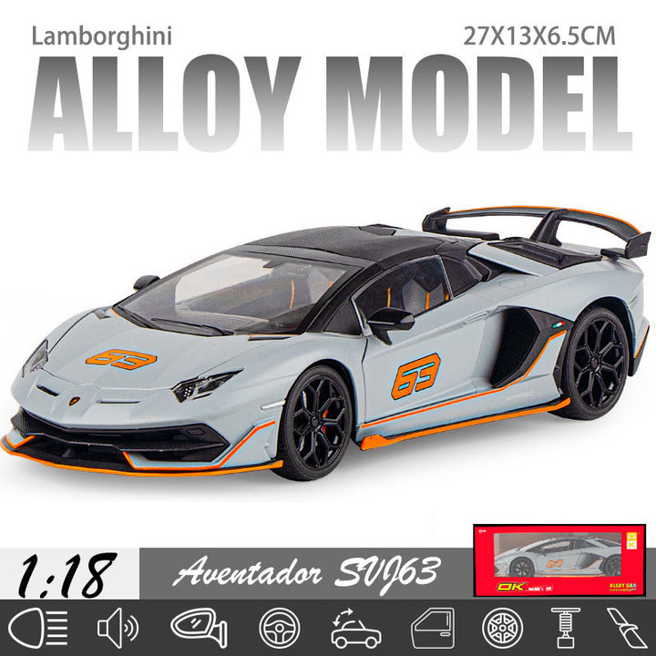 Lamborghini Evontado SVJ 1:18 Alloy Car Model, Cool Kids Toy Car, Multi-functional Collectible Car Model