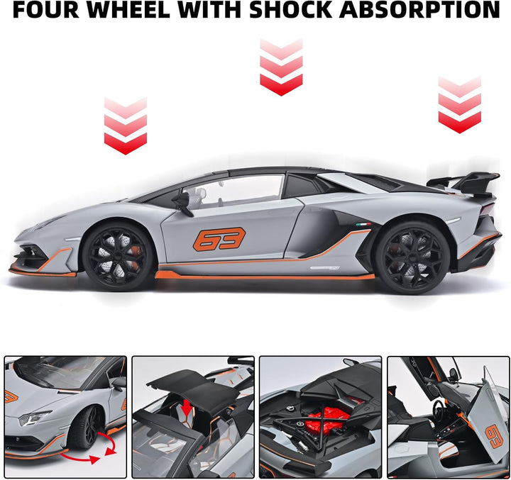 Lamborghini Evontado SVJ 1:18 Alloy Car Model, Cool Kids Toy Car, Multi-functional Collectible Car Model