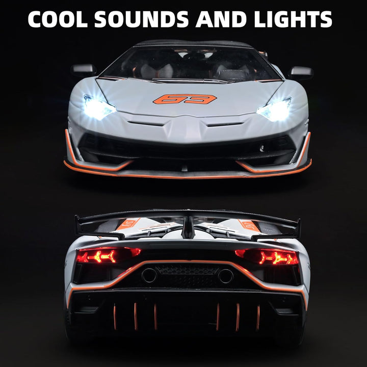 Lamborghini Evontado SVJ 1:18 Alloy Car Model, Cool Kids Toy Car, Multi-functional Collectible Car Model