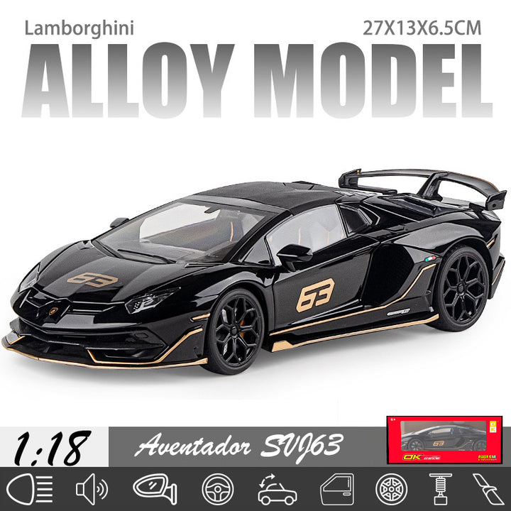 Lamborghini Evontado SVJ 1:18 Alloy Car Model, Cool Kids Toy Car, Multi-functional Collectible Car Model