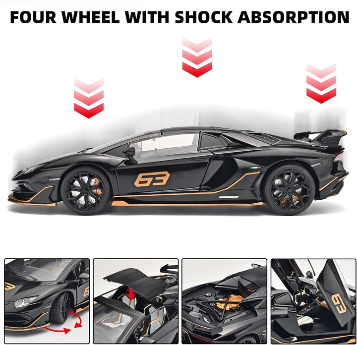 Lamborghini Evontado SVJ 1:18 Alloy Car Model, Cool Kids Toy Car, Multi-functional Collectible Car Model