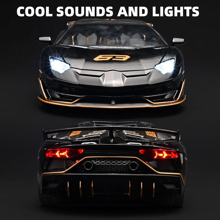 Lamborghini Evontado SVJ 1:18 Alloy Car Model, Cool Kids Toy Car, Multi-functional Collectible Car Model
