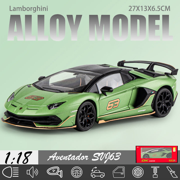 Lamborghini Evontado SVJ 1:18 Alloy Car Model, Cool Kids Toy Car, Multi-functional Collectible Car Model