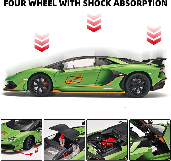 Lamborghini Evontado SVJ 1:18 Alloy Car Model, Cool Kids Toy Car, Multi-functional Collectible Car Model