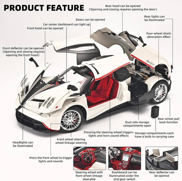 Pagani-China Dragon-1:18 Alloy Car Model, Cool Kids Toy Car, Versatile Collectible Car Model