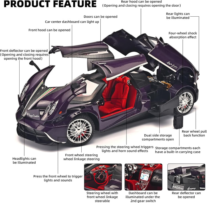 Pagani-China Dragon-1:18 Alloy Car Model, Cool Kids Toy Car, Versatile Collectible Car Model