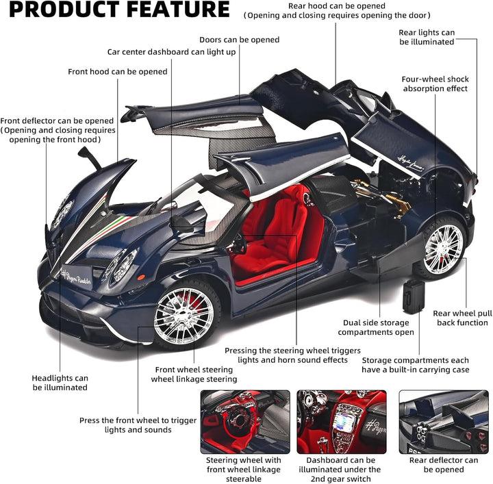 Pagani-China Dragon-1:18 Alloy Car Model, Cool Kids Toy Car, Versatile Collectible Car Model