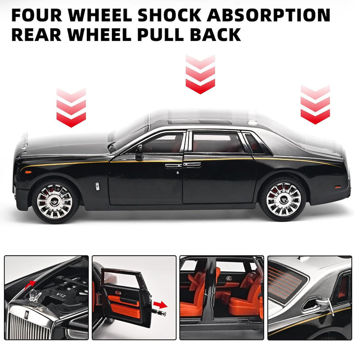 1:18 scale alloy model car - Rolls-Royce Phantom, cool children's toy car, multifunctional collectible model car