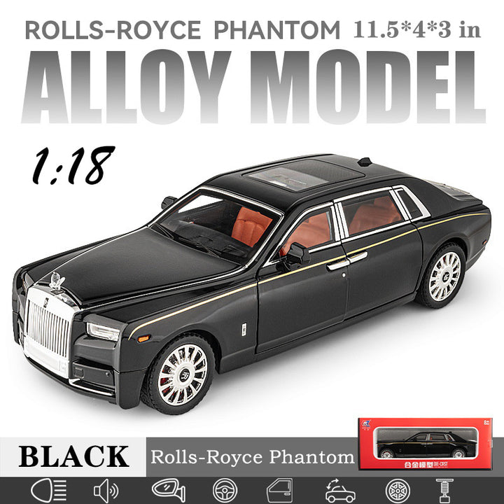 1:18 scale alloy model car - Rolls-Royce Phantom, cool children's toy car, multifunctional collectible model car
