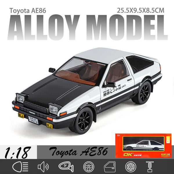 Toyota AE86 1:18 die-cast model car, high-end cool children's toy car gift
