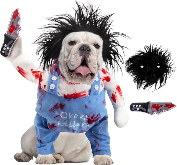 Deadly Dog Costume Halloween Costumes Adjustable Cosplay Clothes for Small Medium Large Dogs Puppy Cat