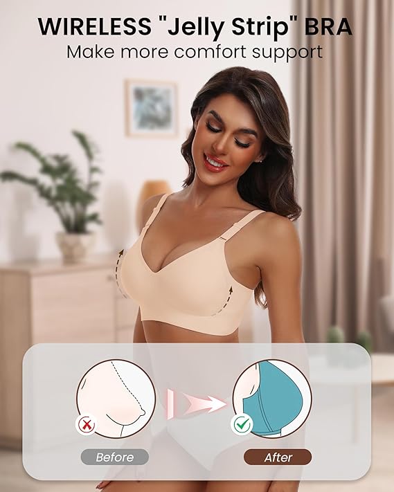 Comfortable Seamless Full Coverage Bra for Women Wireless Bras with Soft Support Regular and Plus Size
