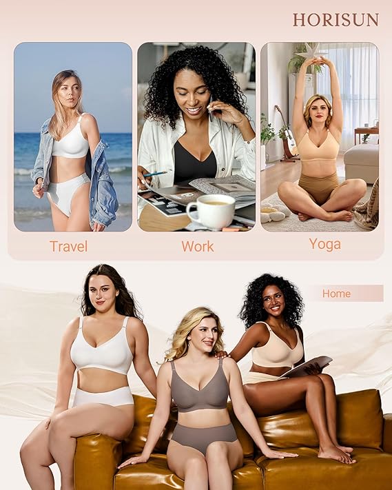 Comfortable Seamless Full Coverage Bra for Women Wireless Bras with Soft Support Regular and Plus Size