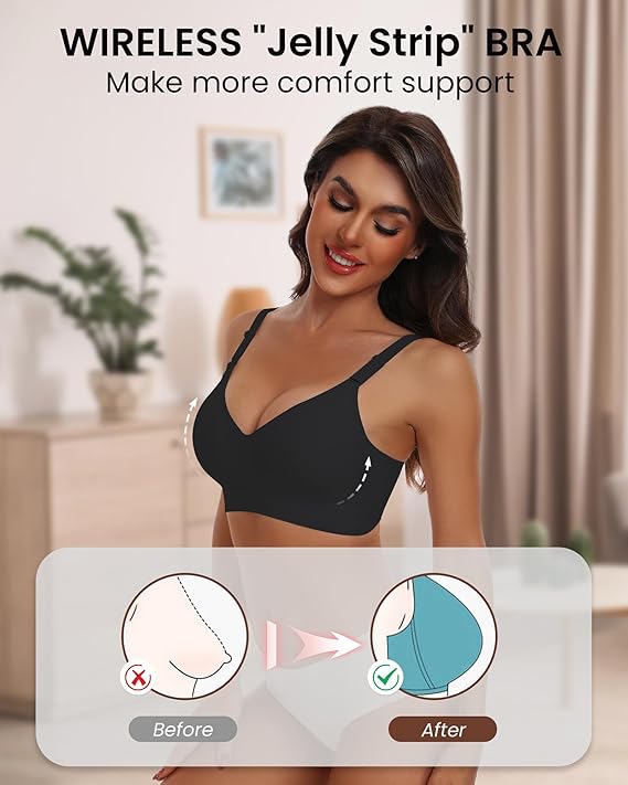 Comfortable Seamless Full Coverage Bra for Women Wireless Bras with Soft Support Regular and Plus Size