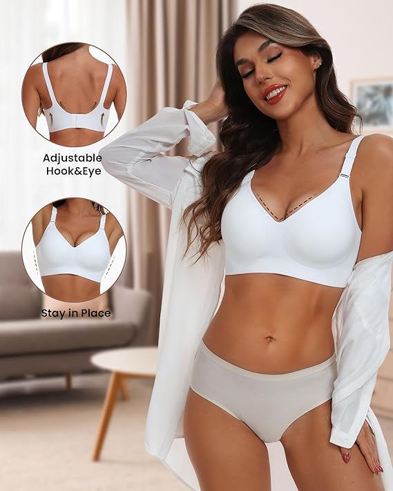 Comfortable Seamless Full Coverage Bra for Women Wireless Bras with Soft Support Regular and Plus Size