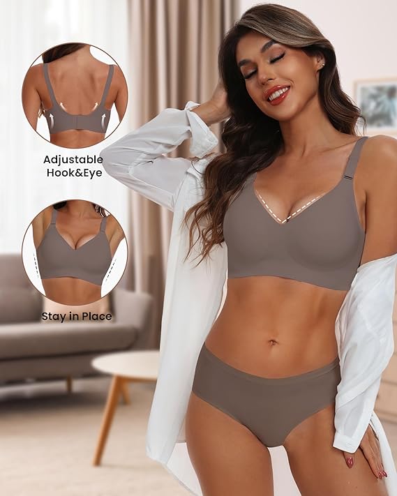 Comfortable Seamless Full Coverage Bra for Women Wireless Bras with Soft Support Regular and Plus Size