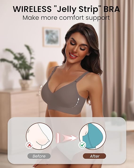 Comfortable Seamless Full Coverage Bra for Women Wireless Bras with Soft Support Regular and Plus Size