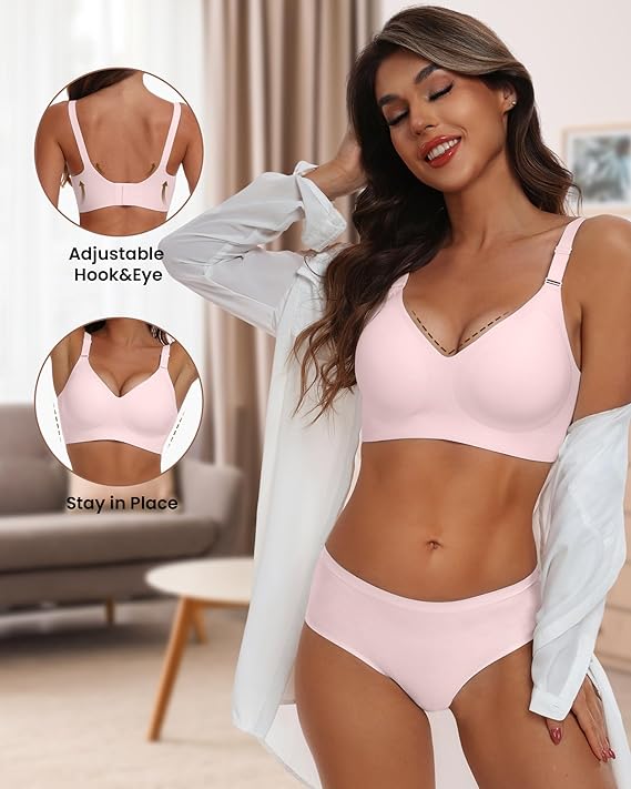 Comfortable Seamless Full Coverage Bra for Women Wireless Bras with Soft Support Regular and Plus Size
