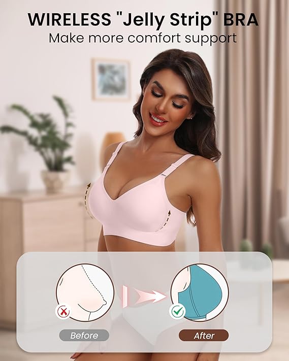 Comfortable Seamless Full Coverage Bra for Women Wireless Bras with Soft Support Regular and Plus Size